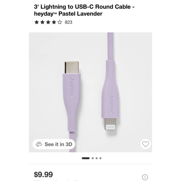 Heyday - Lightn To USB-C iPhone Fast Charging Cable 3ft For Apple iPhone iPad - Picture 1 of 5